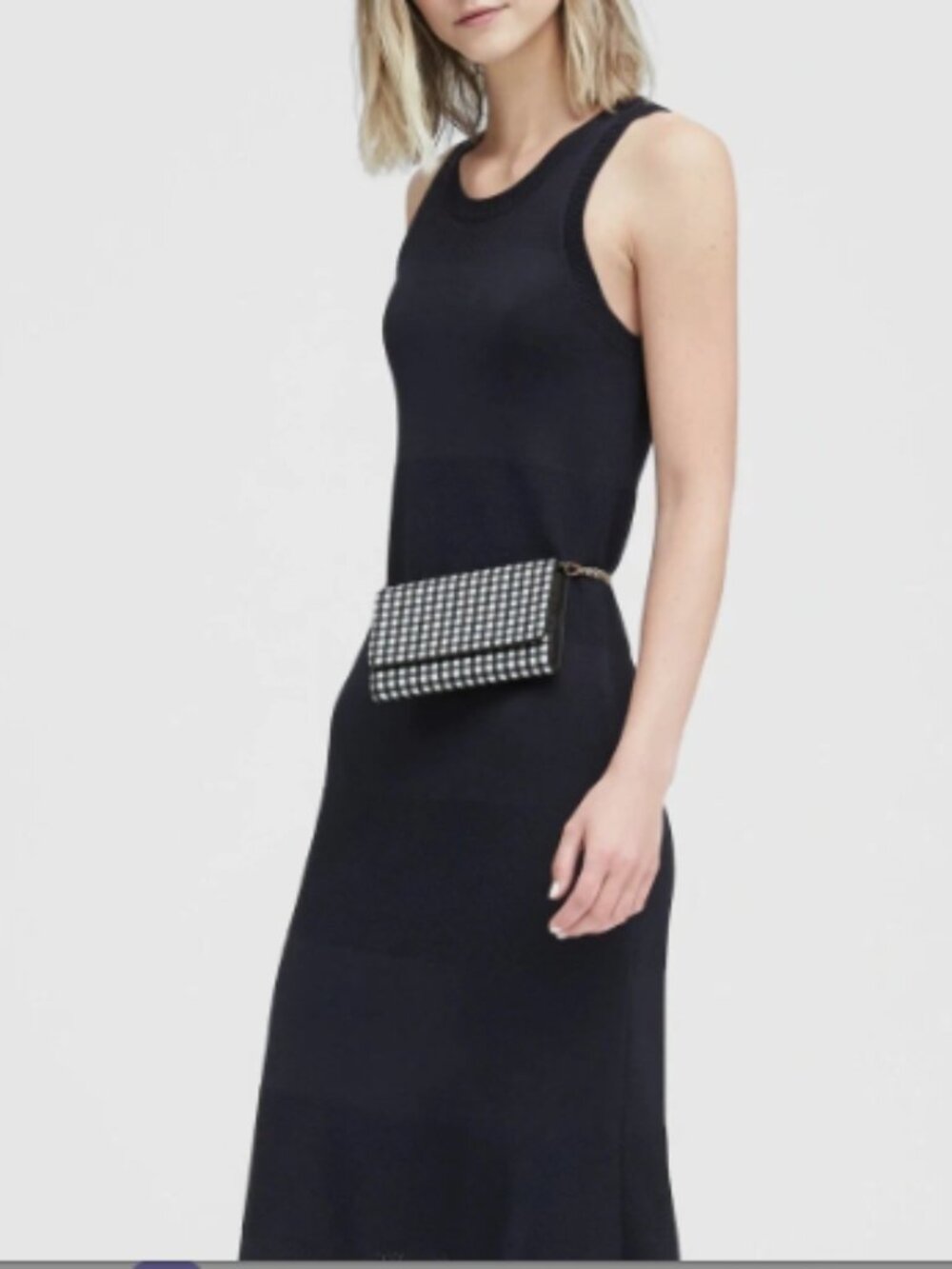 Banana Republic Sleeveless/Tank  Pointelle Sweater Dress,Navy SIZE L  #326606